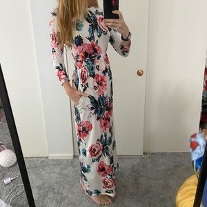 White floral maxi dress